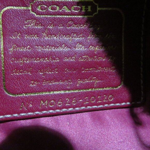 Coach 2006 Cursive Creed Limited Edition Signature Pink Stripe Demi Handbag - Picture 7 of 11